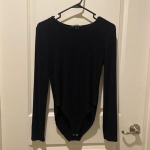 Forever 21 Ribbed Crew Neck Long Sleeve Bodysuit